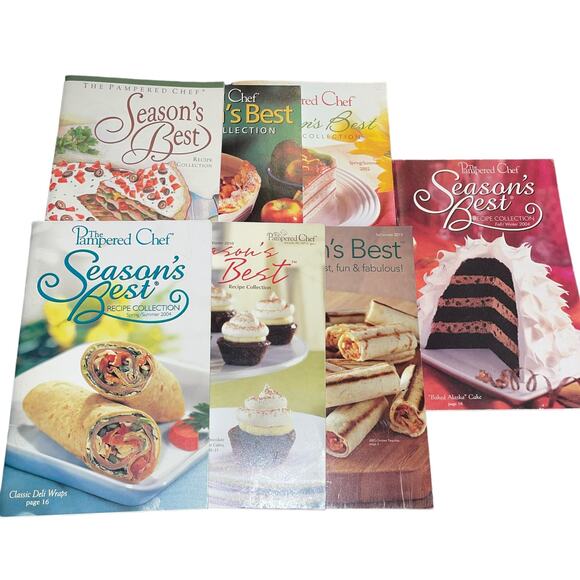 Pampered Chef Seasons Best Cook Books Lot of 7 Antipasti Dessert Wraps Recipes - Picture 11 of 12